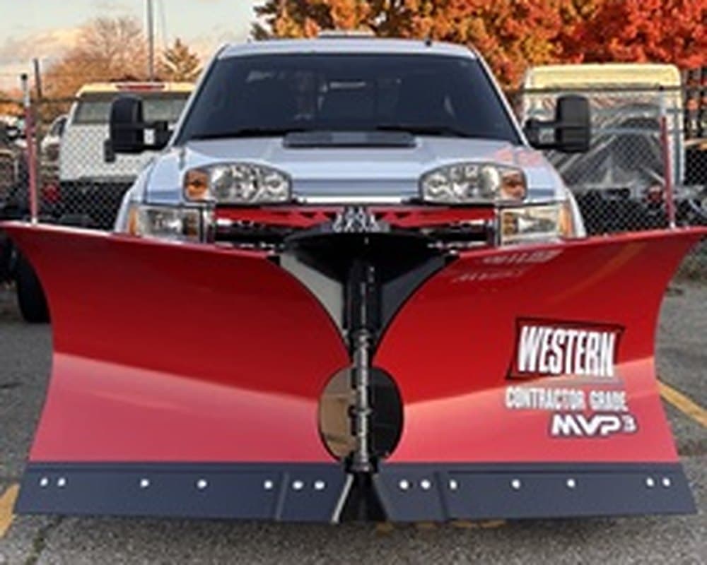 Master Gardner truck fitted with a Western MVP3 plow, ready for the season